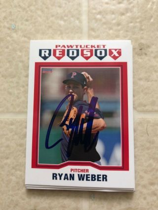 Ryan Weber 2019 Pawtucket Red Sox Signed Card Red Sox