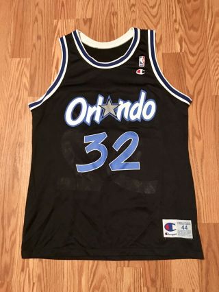 Vintage Orlando Magic Shaquille Oneal Champion Jersey Sz 44 90s Nba Authentic 32