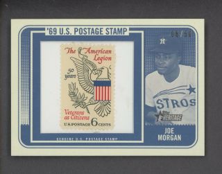 2018 Topps Heritage Joe Morgan Astros Hof 1969 U.  S.  Postage Stamp 8/50