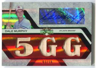 2008 Topps Triple Threads Auto Relic Ttar - 164 Dale Murphy Braves 3/10