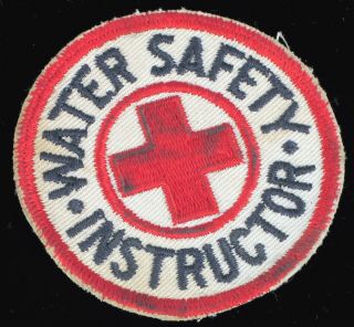 Vintage Water Safety Instructor Life Guard Red Cross Patch