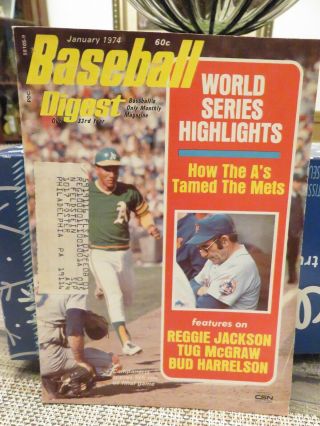 Baseball Digest January 1974 (world Series Highlights On The Cover)