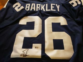 Saquon Barkley 26 Signed Penn State Jersey Autographed Sz XL Beckett BAS 4