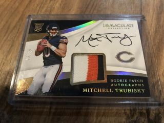 Mitchell Trubisky Rookie Immaculate 3 Color Patch /25 Auto Hot