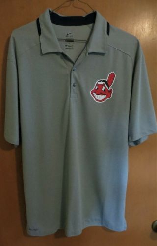 Nike Dri - Fit Cleveland Indians Chief Wahoo Polo Shirt,