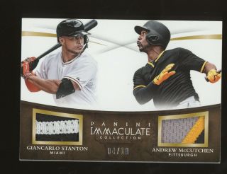 2015 Immaculate Giancarlo Mike Stanton Andrew Mccutchen Dual Patch 4/10