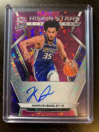 2018 - 19 Panini Spectra Neon Pink Rising Stars Autograph Marvin Bagley Iii 14/25