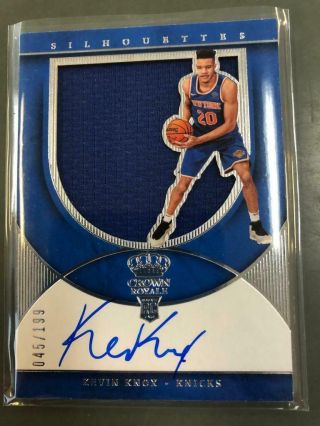 Kevin Knox 2018 - 19 Crown Royale Silhouettes 210 Jersey Auto 045/199 Knicks Bm1