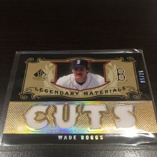 Wade Boggs Sp Legendary Cuts Game Worn Boston Red Sox /25 Upper Deck