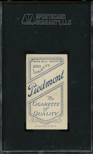 1909 T206 Piedmont FRANK CHANCE - PORTRAIT / YELLOW BACKGROUND - SGC 60 / 5 2