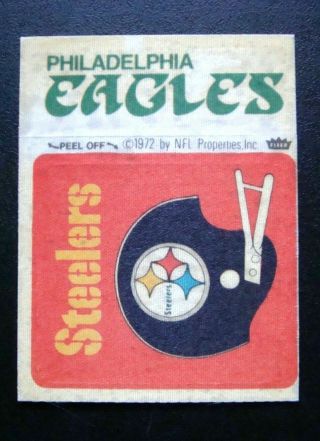 1972 Fleer Nfl Cloth Patch Eagles And Steelers Fully In Tact 2