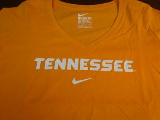 Tennessee Vols Nike T Shirt Womens Orange Large Athletic Cut V Neck L1