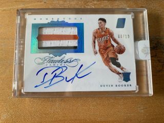 2015 - 16 Flawless Devin Booker 3 - Color Rpa Patch Autograph Auto 08/10 Rc Rookie