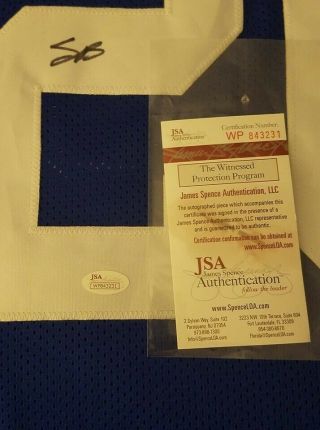 Saquon Barkley XL autographed signed jersey 26 JSA Certified 3