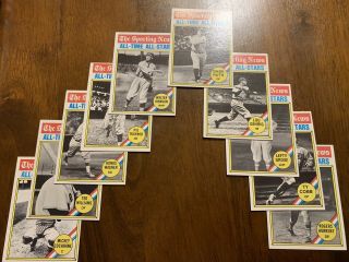 1976 Topps Sporting News All Time All Stars Set Babe Ruth Ty Cobb Etc