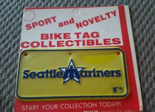 Vintage 1970s Seattle Mariners 6 Inch Bicycle License Plate,  Nos