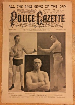 Vintage Sporting Newspaper The National Police Gazette Saturday March 7,  1903
