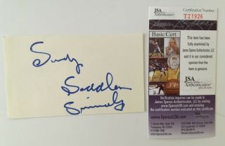 Sandy Saddler Signed Autographed 3x5 Card Jsa Certified Boxing Champion