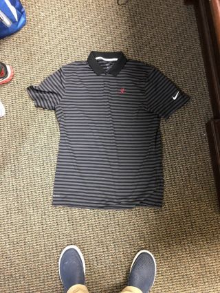 Nike Dri Fit Alabama Crimson Tide Polo Golf Shirt Size Mens Medium Football Grat