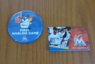 First Miami Marlins Game Button Collectible Piece 2