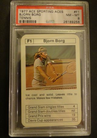 1977 Ace Sporting Aces Bjorn Borg Tennis Card Psa 8