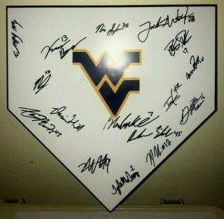 2019 West Virginia Mountaineers Baseball Team Signed Autograph Home Plate,  Proof