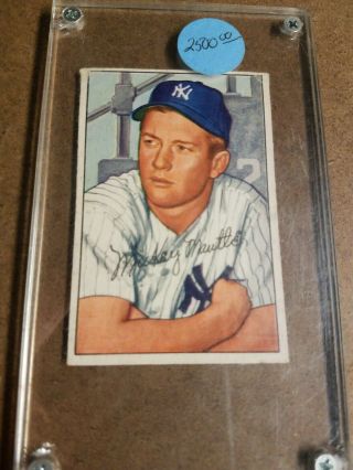 Authentic 1952 Bowman Mickey Mantle York Yankees 101,