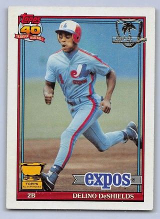 1991 Delino Deshields - Topps " Desert Shield " Baseball Card - 432 - Montreal