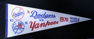 1978 World Series Dodgers Vs.  Yankees Full Size Pennant Pp11