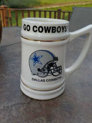 1992 Dallas Cowboys Team Roster Heavy Ceramic Beer Stein Rare America 