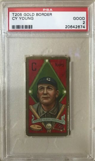 1911 T205 Gold Border Cy Young Psa 2 Sweet Caporal Old Label