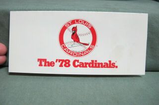 1978 St Louis Cardinals Baseball Schedule