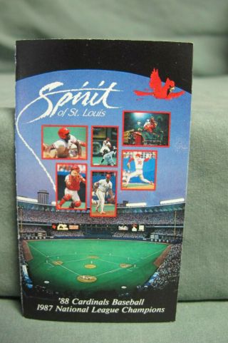 1988 St Louis Cardinals Baseball Schedule.