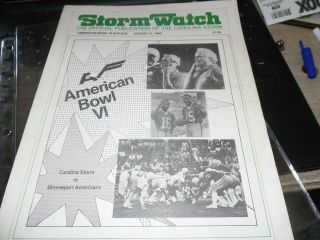 1982 America Football Association,  American Bowl Vi Program,  Storm Watch