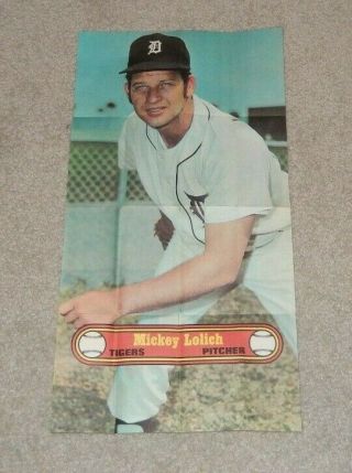 1972 Topps Baseball Large Poster Mickey Lolich Detroit Tigers 5