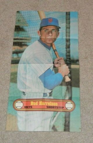 1972 Topps Baseball Large Poster Bud Harrelson Ny York Mets 22