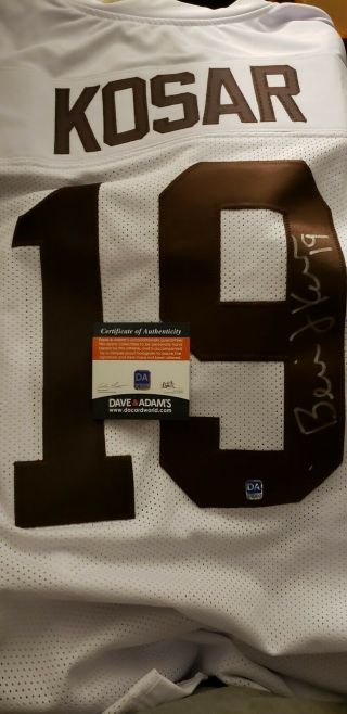 Bernie Kosar Signed Custom Cleveland Browns White Jersey W/coa (dave And Adams)