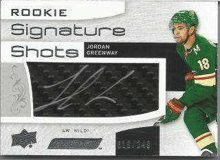 2018 - 19 Ud Engrained Jordan Greenway Rc Rookie Signature Shots Stick Auto 249