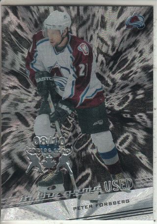02/03 Itg In The Game Peter Forsberg Spring Expo Parallel /10 16