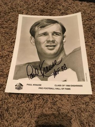 Minnesota Vikings - Paul Krause - Autographed/signed 8x10 Photo