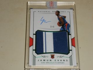 2017 - 18 National Treasures Emerald Rookie Patch Auto Rc Rpa Jawun Evans 2/5