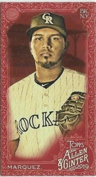 2019 Topps Ginter X Red Mini Parallel German Marquez Colorado Rockies 1/5