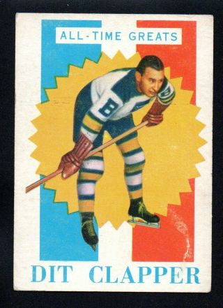 Dit Clapper Bruins All - Time Greats 1960 - 61 Topps 26 Very Good