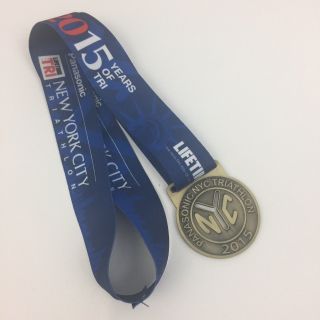 2015 Panasonic Nyc York City Triathlon Lifetime Tri Medal 4144 - 45
