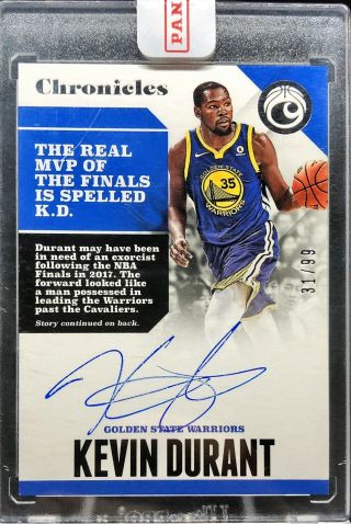 2017 - 18 Panini Chronicles Kevin Durant Auto Autograph /99 Sp Warriors