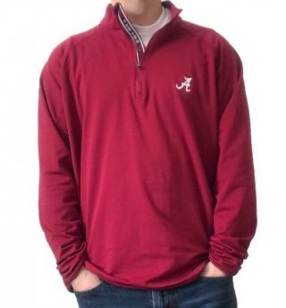 Alabama Crimson Tide Mens Xl Crimson Red 1/4 Zip Pullover Shirt Light Jacket
