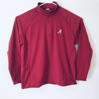 Alabama Crimson Tide Mens XL Crimson Red 1/4 Zip Pullover Shirt Light Jacket 2