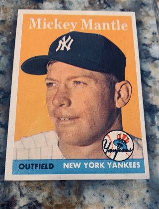 1958 Topps Mickey Mantle York Yankees 150 Baseball Card
