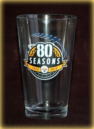 Pittsburgh Steelers 80 Seasons Pint Glass / Beer -