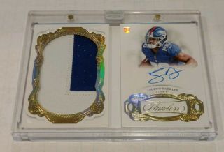 Encased 2018 Panini Flawless Rookie Booklets 2clr Patch Auto Saquon Barkley 7/10